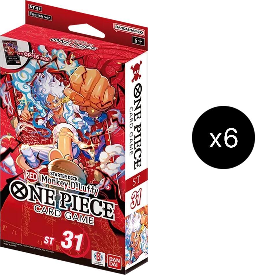 One Piece Starter Deck 31: RED Monkey.D.Luffy Display – Englisch