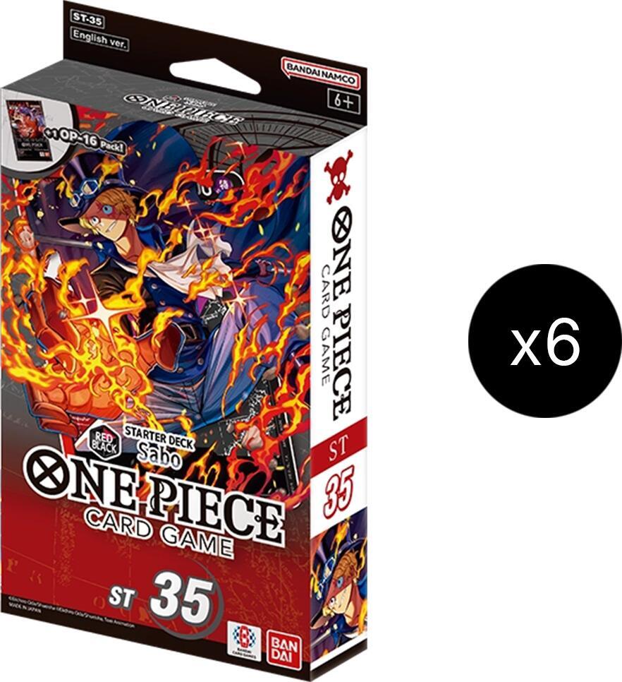One Piece Starter Deck 35: RED/BLACK Sabo Display – Englisch
