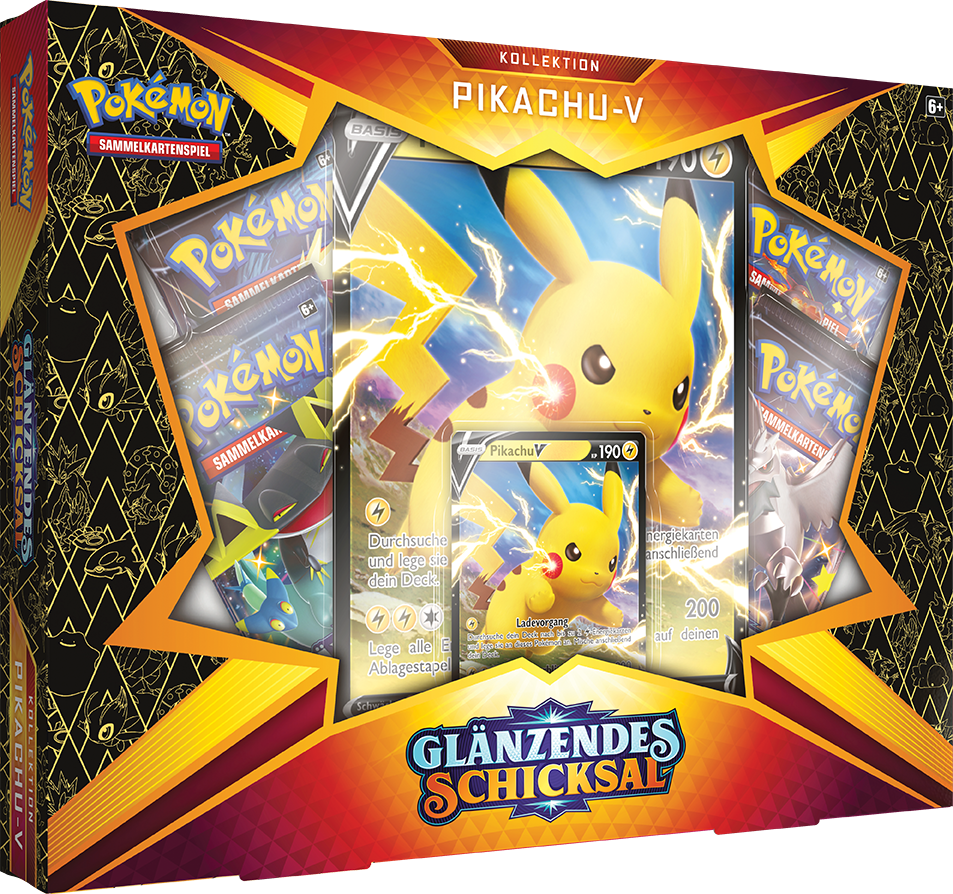 Kollektion Pikachu-V der Pokémon-Sammelkartenspiel-Erweiterung Glänzendes Schicksal