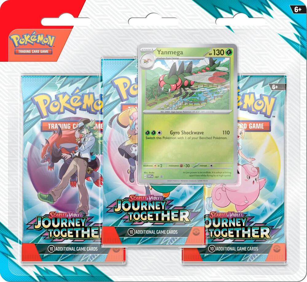 Pokémon Journey Together 3 Pack Blister [Yanmega] – Englisch