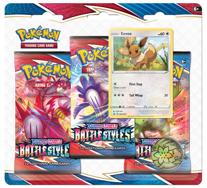 Pokémon Battle Styles 3 Pack Blister [Eevee] – Englisch