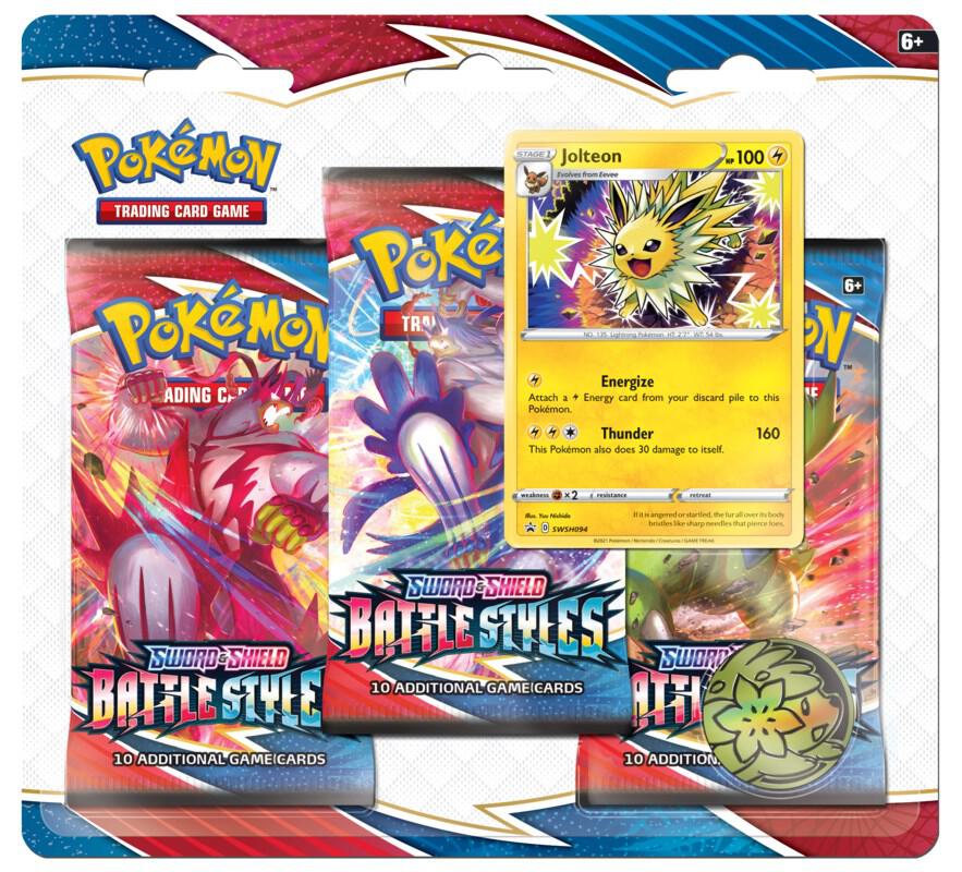 Pokémon Battle Styles 3 Pack Blister [Jolteon] – Englisch