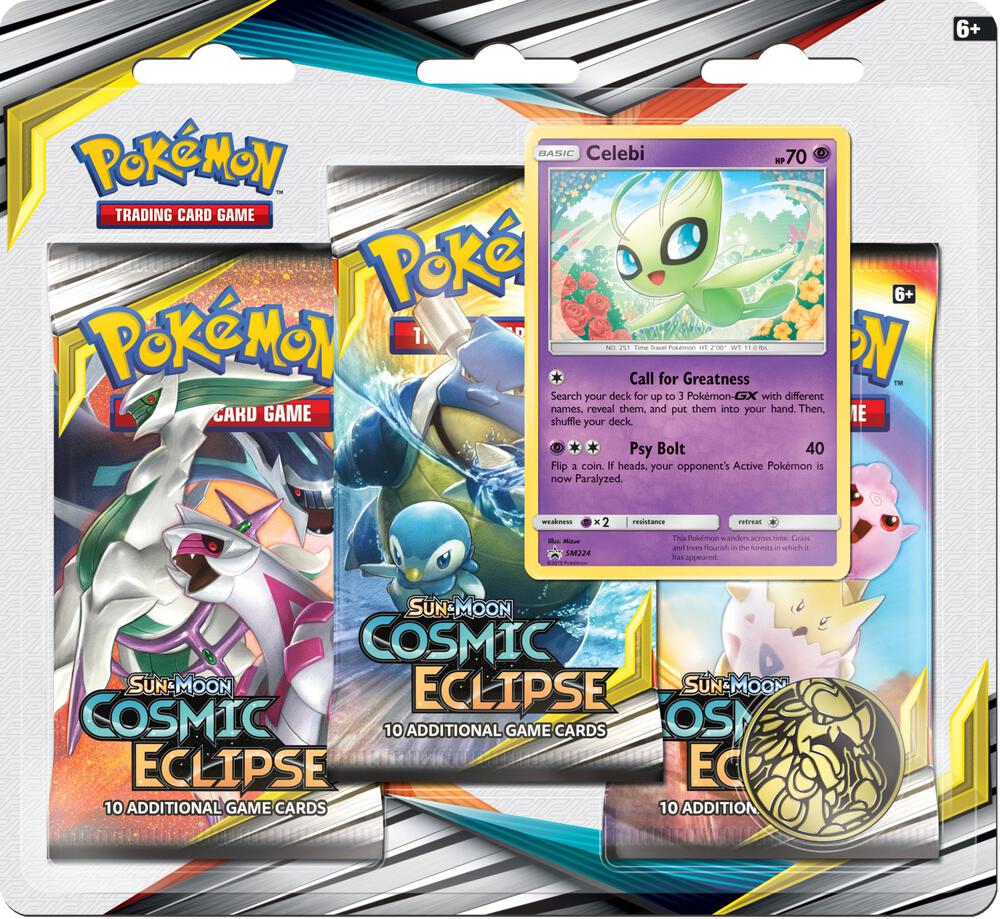 Pokémon Cosmic Eclipse 3 Pack Blister [Celebi] – Englisch