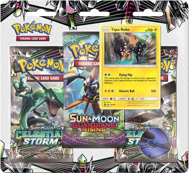 Pokémon Celestial Storm 3 Pack Booster Blister [Tapu Koko] – Englisch