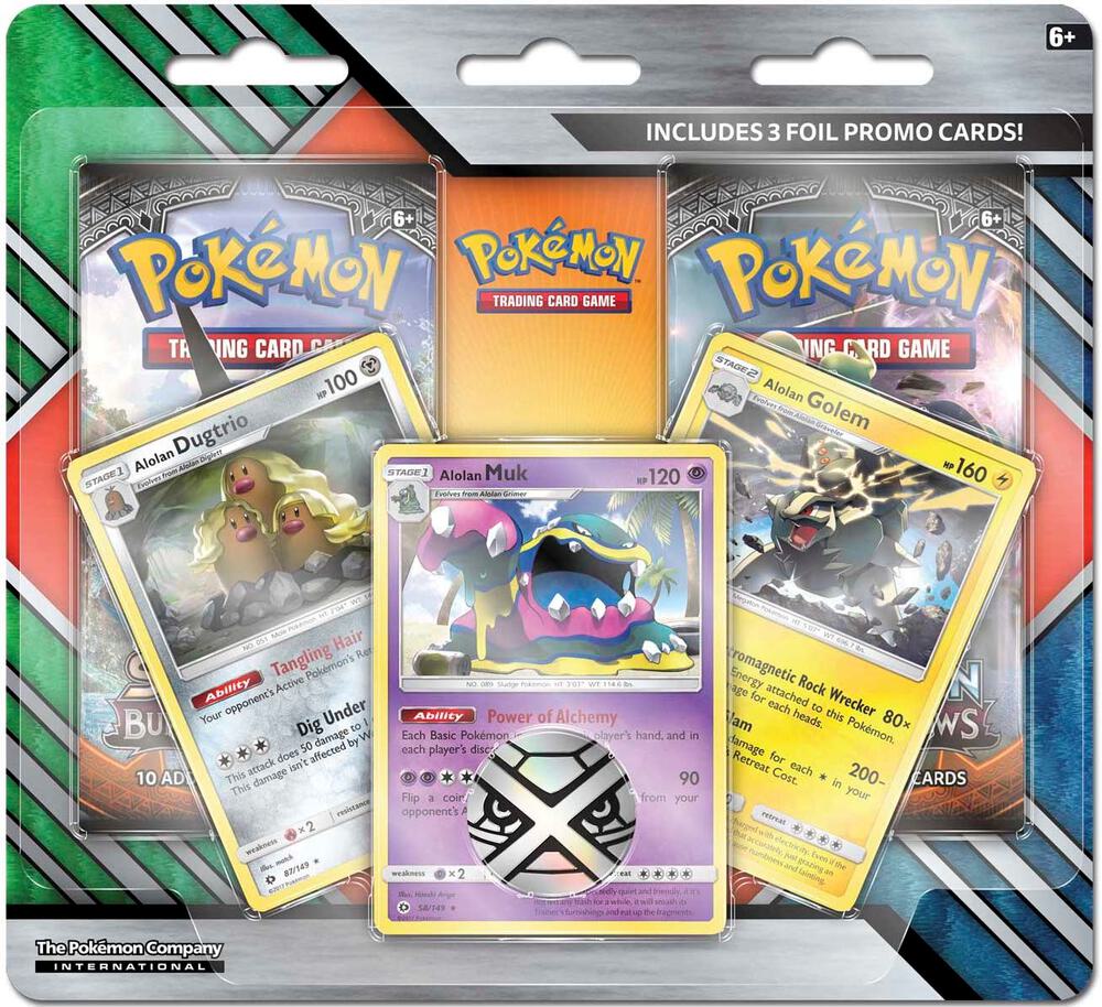 Pokémon Enhanced 2-Pack Blister Pack [Alolan Dugtrio, Alolan Muk, & Alolan Golem] – Englisch