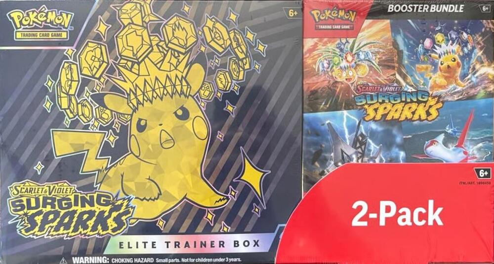 Pokémon Costco Pokemon Surging Sparks 2-Pack Trainer Box and Booster Bundle – Englisch