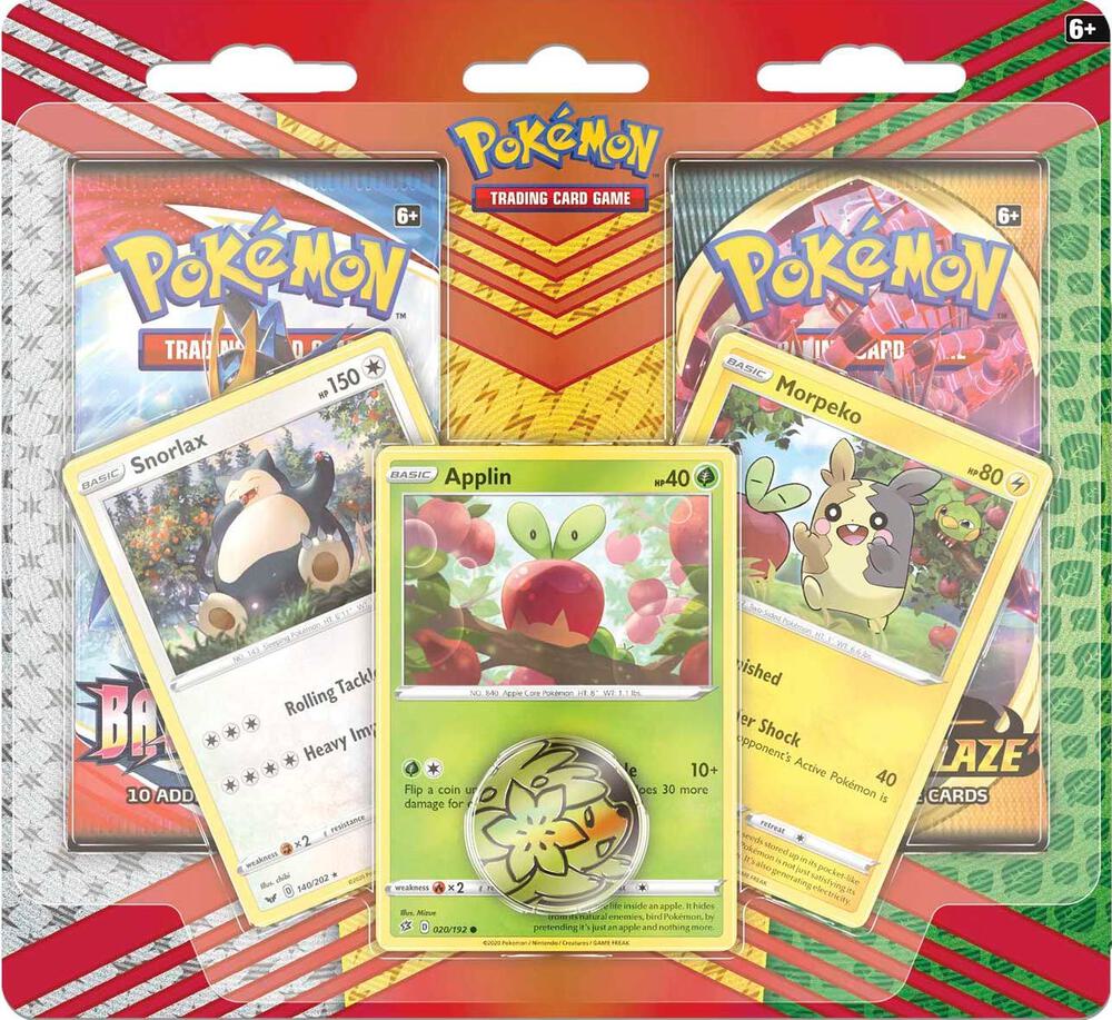 Pokémon 2 Pack Blister [Snorlax, Morpeko & Applin Cards] – Englisch