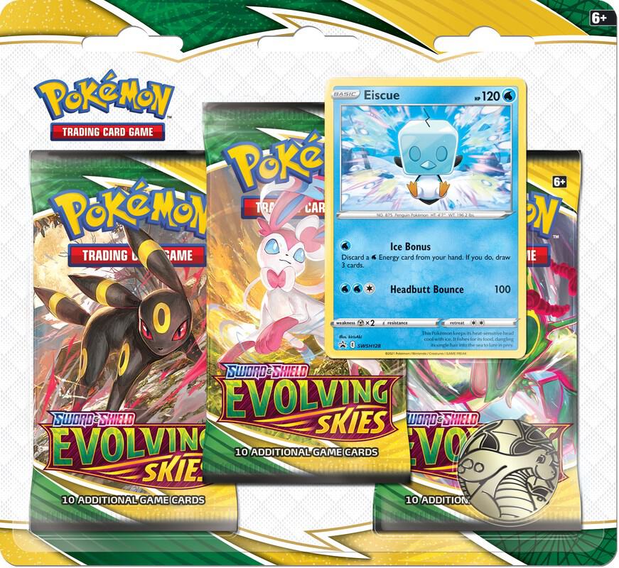 Pokémon Evolving Skies 3 Pack Blister [Eiscue] – Englisch