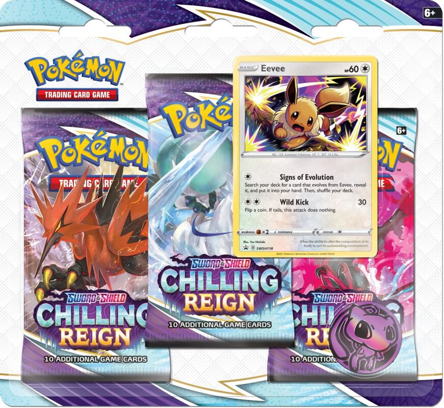 Pokémon Chilling Reign 3 Pack Blister [Eevee] – Englisch